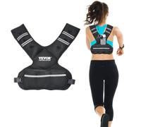 VEVOR Gilet lesté réglable 9–14,5 kg – 6 packs de poids en granulés de fer, bande réfléchissante