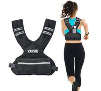 VEVOR Gilet lesté réglable 5 à 9,1 kg, veste de poids avec 6 packs de poids en granulés de fer et bande réfléchissante pour hommes et femmes, équipement d'entraînement pour musculation, course à pied