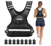 VEVOR Gilet Lesté Réglable, Veste Lestée Max. 18,26 kg avec 8 Lests, pour Marche Course Jogging Randonnée Entraînement Croisé Fitness, Gilet de Poids pour Musculation en X avec Bande Réfléchissante