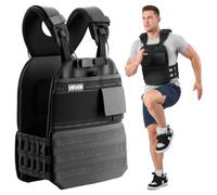 VEVOR Gilet Lesté, Veste Lestée avec Épaulières et Bande Réfléchissante, pour Marche Course à Pied Jogging Randonnée Entraînement Croisé Fitness, Gilet de Poids pour Musculation, Lests Non Inclus