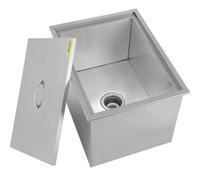 VEVOR Glacière à Bière Inox 35x32 cm Coffre à Glace à Glaçon à Glaçons à Vin en Acier Inoxydable 304 avec Couvercle, Tuyau, Bouchon de Vidange pour Garder au Frais, Isolation de Fraicheur