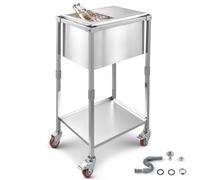 VEVOR Glacière à roulettes bac à glace roulant en acier inoxydable 28 L jardin