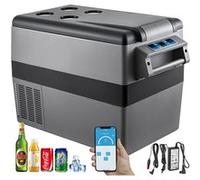VEVOR Glacière Électrique 45L Réfrigérateur Mini Frigo Avec Écran LED et Bluetooth Argent et Gris