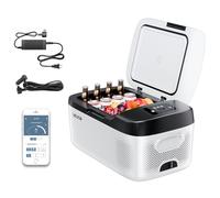 VEVOR Glacière Électrique à Compression de Voiture 20 L, Réfrigérateur Portable Contrôle via APP,12/24 V DC et 100-240 V AC, Mini Frigo Auto -20 °C à 20 °C pour Camping Voyage Plage Bateaux Pêche