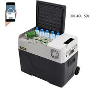 VEVOR Glacière Électrique Portable 30L 40L 50L Réfrigérateur de Voiture 12/24V 220V Mini Frigo pour Conduite Camping Pique-Nique 32Qt 30L
