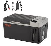 VEVOR Glacière Électrique Portable de 20 L Réfrigérateur de Voiture Portable 12/24 V CC 100-240 V CA Frigo Voiture à Une Zone 0,6 kW.h -20 °C à 10 °C Réglable Congélateur pour Camion Bateau Camping