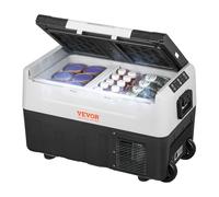 VEVOR Glacière Électrique Portable de 35 L Réfrigérateur de Voiture Portable 12/24 V CC 100-240 V CA Frigo Voiture Double Zone 0,6 kW.h -20 °C à 10 °C Réglable Congélateur pour Camion Bateau Camping