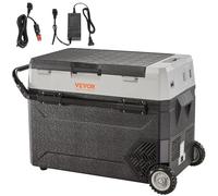 VEVOR Glacière Électrique Portable de 53 L Réfrigérateur de Voiture Portable 12/24 V CC 100-240 V CA Frigo Voiture Double Zone 0,6 kW.h -20 °C à 10 °C Réglable Congélateur pour Camion Bateau Camping