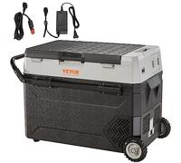 VEVOR Glacière Électrique Portable de 53 L Réfrigérateur de Voiture Portable 12/24 V CC 100-240 V CA Frigo Voiture Double Zone 0,6 kW.h -20 °C à 10 °C Réglable Congélateur pour Camion Bateau Camping