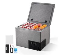 VEVOR Glacière Électrique Voiture 12/24 V CC 40 L, Réfrigérateur Portable Ultra-léger en EPP, pour Camping Voyage Plage Pêche, Mini Frigo à Compression Contrôlable par APP, Température -10 °C à 10 °C