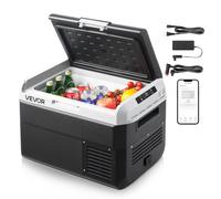 VEVOR Glacière Électrique Voiture et Maison, Réfrigérateur Portable 25 L 12/24 V CC et 100-240 V CA, pour Camping Voyage Plage Pêche, Mini Frigo à Compression, Température Réglable -20 °C à 20 °C