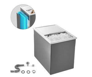 VEVOR Glacière encastrable en acier inoxydable, 455 x 305 x 385 mm, bac à glace commercial de 27,1 L pour l'extérieur avec couvercle coulissant, tuyau d'évacuation inclus, pour vin et bière frais