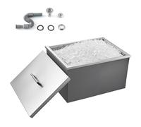 VEVOR Glacière encastrable en Acier Inoxydable, 558 x 430 x 310 mm, bac à Glace Commercial de 42,9 L pour l'extérieur avec Couvercle, Tuyau d'évacuation Inclus, bac à glaçons pour vin et bière Frais