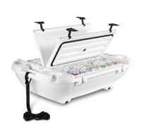 VEVOR Glacière Flottante 37,9 L, Bar Flottant Rigide en LLDPE, pour Boissons Fraîches sur l'eau et Terre Piscine Plage, Glacière Amphibie avec Compartiment Sec et Corde de Remorquage, Blanc