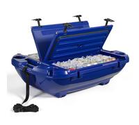 VEVOR Glacière Flottante 37,9 L, Bar Flottant Rigide en LLDPE, pour Boissons Fraîches sur l'eau et Terre Piscine Plage, Glacière Amphibie avec Compartiment Sec et Corde de Remorquage, Bleu