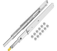 VEVOR Glissière Tiroir Charge Lourde de 500 livres Glissière Télescopique Extension Glissières pour Tiroirs Industriels avec Verrou Coulissant Roulement à Billes et Silencieux (24pouce/60.96cm) Blanc