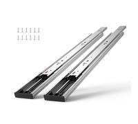 VEVOR Glissières de Tiroir 10 Paires Coulisses Tiroir à Billes 558,8 mm Silencieuses à Fermeture Douce 45,4 kg Montage Latéral Rail de Guidage en Acier Extension Complète pour Étagère Armoire Cuisine