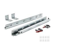 VEVOR Glissières de Tiroir, 6 Paires Coulisses Tiroir à Bille 533,4 mm Silencieuse Fermeture Douce 45,4 kg Montage Latéral Inférieur Rail Guidage Acier à Verrou Extension Complète pour Armoire Cuisine