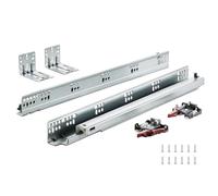 VEVOR Glissières de Tiroir, 6 Paires Coulisses Tiroir à Billes 457 mm Silencieuses Fermeture Douce 45,4 kg Montage Latéral Inférieur Rail Guidage Acier à Verrou Extension Complète pour Armoire Cuisine