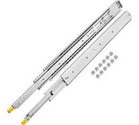 VEVOR Glissières Tiroir avec Verrouillage à Billes 2 Pcs 101,6 cm Coulisses Tiroir Extension Rail Coulissant 3 Sections Dépliable 203,2 cm Acier