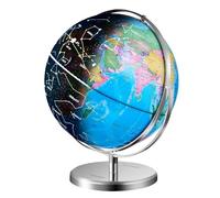 VEVOR Globe terrestre lumineux avec support, 228,6 mm, globe terrestre éducatif, base stable en métal lourd, veilleuse LED constellation imprimée HD, rotation pour apprentissage en classe (en anglais)