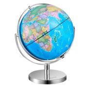 VEVOR Globe terrestre lumineux avec support, 330,2 mm, globe éducatif avec base stable en métal lourd, carte imprimée HD, éclairage de nuit LED, rotatif 720° pour apprentissage en classe (en anglais)