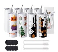 VEVOR Gobelets Thermos à Sublimation, Blanc, 242 x 80 mm