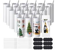 VEVOR Gobelets Thermos à Sublimation, Blanc, 75 x 210 mm