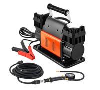 VEVOR Gonfleur Pneus Voiture 12 V Compresseur à Air Portatif Double Cylindre 300 L/min 1080 W avec Manomètre Numérique, Adaptateurs, Pompe à Air Tout-terrain pour Camions Voitures SUV 4x4 Camping-cars