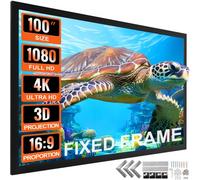 VEVOR Grand écran de Projection HD 254 cm, Toile de Projecteur 16:9, écran de Projecteur 3D Cadre en Alliage d'Aluminium, Grande Zone d'Affichage pour Vidéo Projecteurs à l'Extérieur et à La Maison