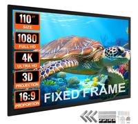 VEVOR Grand écran de Projection HD 110 ", Toile de Projecteur 16:9, écran de Projecteur 3D Cadre en Alliage d'Aluminium, Grande Zone d'Affichage pour Vidéo Projecteurs à l'Extérieur et à La Maison