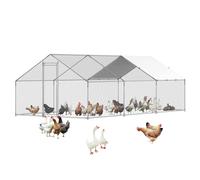 VEVOR Grand poulailler en métal, 3 x 5,9 x 2 m, poulailler avec Couvercle, Toit en flèche avec verrou de sécurité pour extérieur et Jardin, Ferme, Cage à Lapin, volaille