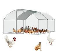 VEVOR Grand poulailler en métal avec enclos, 3x3,93x1,99 m, enclos de poules avec couverture, poulailler à toit en dôme, verrou de sécurité pour extérieur, arrière-cour, ferme, canard, lapin, volaille
