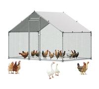 VEVOR Grand poulailler en métal avec enclos, poulailler pour cour avec housse imperméable, 2 x 3 x 2 m, grande cage à volaille pour poulailler, poulailler et enclos à lapins