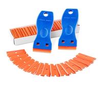 VEVOR Grattoir en plastique pour lame de rasoir, 2 pièces de racloir, 120 lames en plastique, grattoir de nettoyage pour autocollants, autocollants, adhésifs, étiquettes, peinture sur verre, voiture,