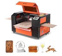 VEVOR Graveur Laser CO2 50 W Machine à Graver Laser CO2 500x300 mm, Machine de Gravure et Découpe Passage 4 Voies, Compatible avec LightBurn CorelDRAW, pour Bois Acrylique Cuir, avec Assistance d'Air