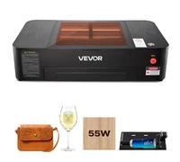 VEVOR Graveur Laser CO2 55 W Machine à Graver Laser CO2 de Bureau 500x300 mm, Découpeuse Autofocus Compatible avec LightBurn, pour Bois, avec Rouleau Rotatif, Assistance d'Air et Refroideur d'Eau