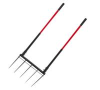 VEVOR Grelinette à 5 Dents, Fourche à Bêcher avec Double Manche en Fibre de Verre, Fourche de Jardin Large Robuste en Forme de U, Outil pour Jardinage, Compostage, Transplantation, Aération de Terre