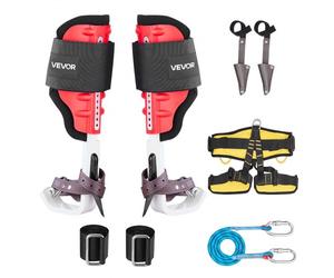 VEVOR Griffe Élagage Charge 159 kg Grimpette Élagage Hauteur Réglable 40-48,5 cm Crampons d'Escalade d'Arbres Éperons Escalade Aluminium pour Cueillette Fruits, avec Sangles Auto-agrippantes, Harnais