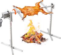 VEVOR Gril à agneau, gril à cochon de lait, gril à brochettes, 41 kg Gril à brochettes BBQ pour porc, agneau, chèvre, moteur électrique 42 W, grille à brochettes tournante commerciale en inox avec bou