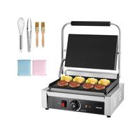 VEVOR Gril Panini Électrique 2200 W, Machine à Panini avec Plaque Émaillée Plate de 34,2x23,5 cm, Appareil à Sandwich en Inox, avec Poignée et Contrôle de la Température, pour Hamburger, Steak