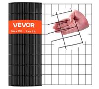 VEVOR Grillage Métallique Noir 61 cm x 7,6 m Grillage à Poule Clôture Soudé Maille 5 x 7,5 cm Rouleau de Fil en Fer Galvanisé Revêtement en Vinyle PVC Calibre 16 pour Jardin Cage à Lapins Serpents