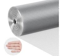 VEVOR Grillage métallique soudé, 915mm x 30,48m, rouleau treillis métallique galvanisé à chaud maillage 6,35 x 6,35 mm, clôture en fil de poule calibre 23 pour cages à lapins, jardin, petits rongeurs