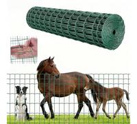 VEVOR Grillage Métallique Vert Maille 5 x 10 cm Rouleau Grillage Clôture à Mouton Soudé 1,2 x 25 m Fil en Fer Galvanisé Revêtement Vinyle PVC Diamètre Fil 2,1 mm pour Jardin Enclos Cage Animaux Ranchs