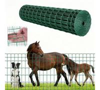 VEVOR Grillage Métallique Vert Maille 5 x 10 cm Rouleau Grillage Clôture à Mouton Soudé 1,2 x 25 m Fil en Fer Galvanisé Revêtement Vinyle PVC Diamètre Fil 2,1 mm pour Jardin Enclos Cage Animaux Ranchs