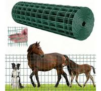 VEVOR Grillage Métallique Vert Maille 5 x 10 cm Rouleau Grillage Clôture à Mouton Soudé 1 x 25 m Fil en Fer Galvanisé Revêtement Vinyle PVC Diamètre Fil 2,1 mm pour Jardin Enclos Cage Animaux Ranchs