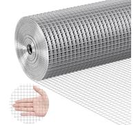 VEVOR Grillage Soudé Galvanisé 1220 mm x 15,24 m à Mailles Carrées 12,7 mm | Rouleau Grillage Métallique pour Clôture, Poulailler, Volière, Jardin, Potager, Fil 0,83 mm, Galvanisé à Chaud après Soudage