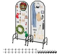 VEVOR Grille d’Exposition sur Pied Présentoir Grillagé 2PCs 60x164 cm avec Roues