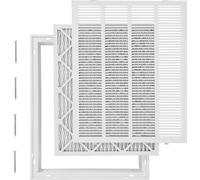 VEVOR Grille d'aération 57,4x70,2x4cm, pour ouvertures de montage 50x63 cm (l x h), filtre inclus, grille d'évacuation murale, grille à lamelles en acier