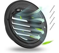 VEVOR Grille d'aération en acier inoxydable φ 148 x 56 mm, Grille d'évacuation d'air avec lamelles, Grille extérieure avec moustiquaire, Grille de protection contre les intempéries pour maison, salle